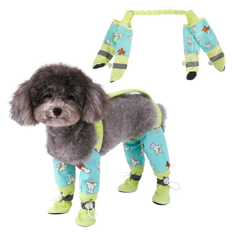 Anti-Slip Pet Strolling Dust-proof Pants Adjustable Reflective Stripe Dog Four-Legged Pants Full Leg Protection Waterproof