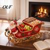 Christmas Candy Dish Santa Sleigh Table Centerpiece, Multi?Compartment Fruit Serving Bowl, Dining Decor Festive Tabletop Storage Ornament
