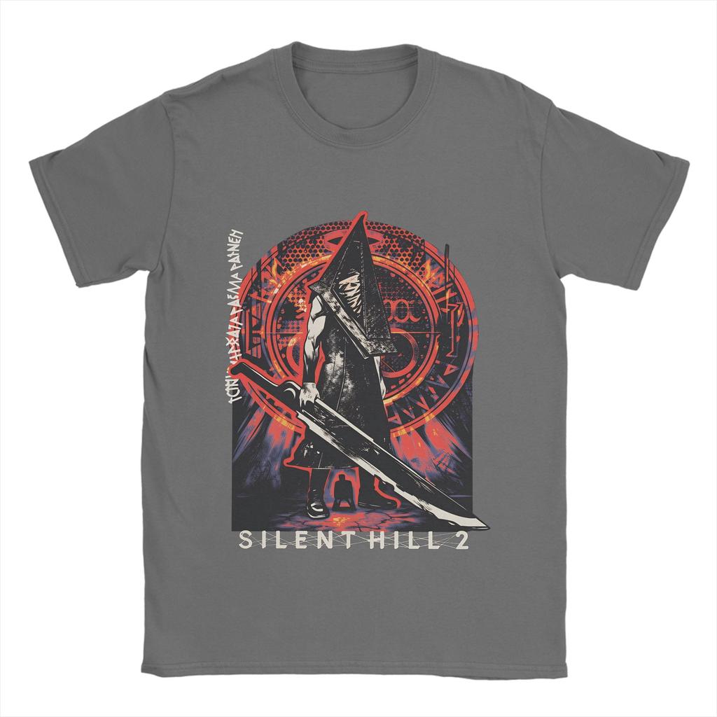 Men's SILENT HILL Pyramid Head T-Shirts 100% Cotton Clothes Beach Street Style Short Sleeve T Shirt O Neck Tshirt Plus Size