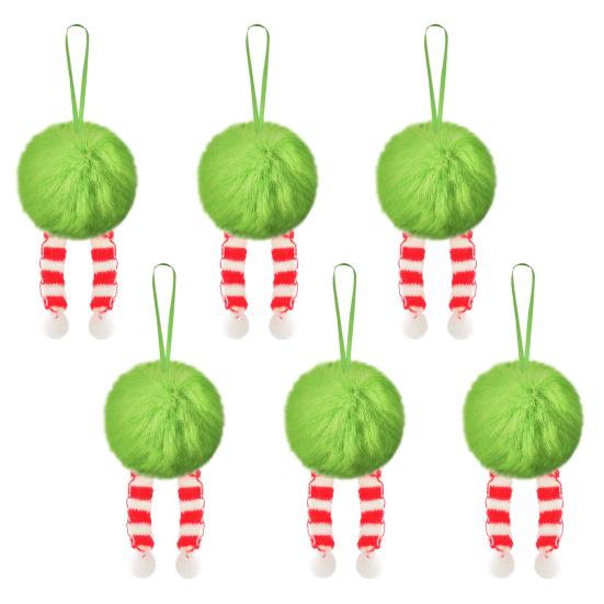 6 шт. Подвеска на елку Поразительный дизайн Пушистый Рождественский пушистый шар Украшение Подвесное украшение Сезонные домашние акценты