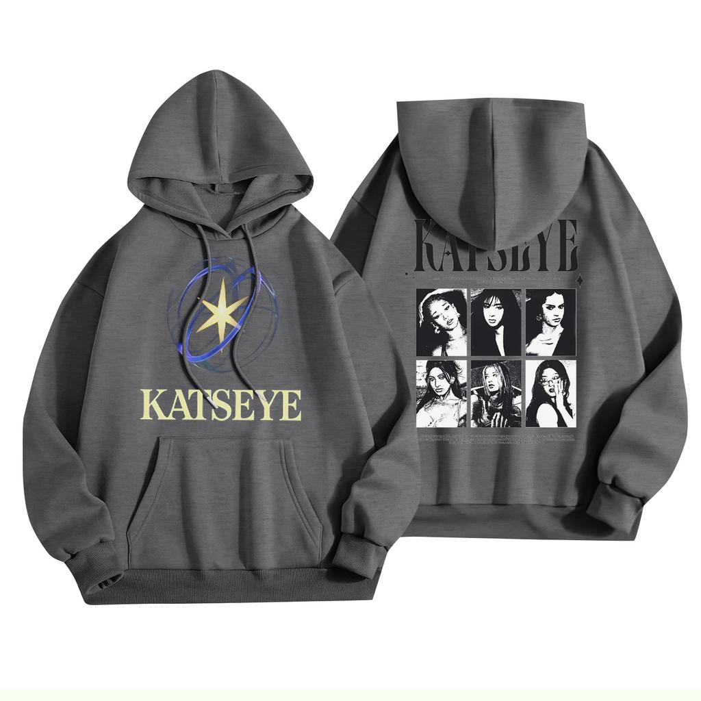 Унисекс Модный Легкий Пуловер с Длинным Рукавом и Карманами Толстовка с Принтом