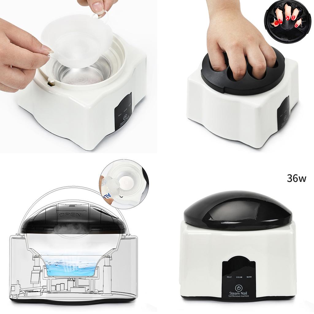 Nail Polish Remover Machine 36W Steam Off Gel Nail Remover Machine Automatic Electric Steam Gel UV Nail Polish Remover