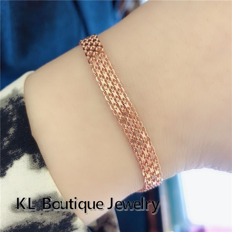 Новинка 2023 года, браслет цвета розового золота, широкая кружевная цепочка, классический темпераментный женский новый продукт для подарка подруге и маме