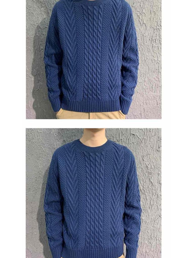 Мужской кардиган крупной вязки «косы» на осень/зиму 2025 - Корейский стиль, свободный трикотаж для пар