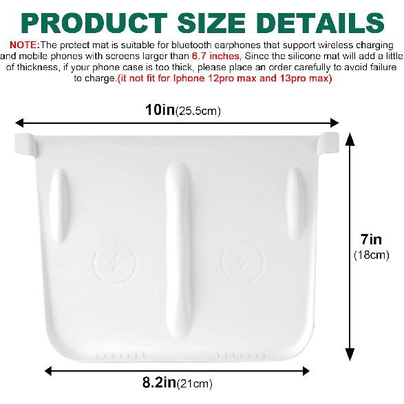 Center Console Wireless Charging Silicone Mat Compatible with Tesla Model 3 Model Y 2023 2022 2021 Accessories Waterproof Cover Interior Pad Non-Slip