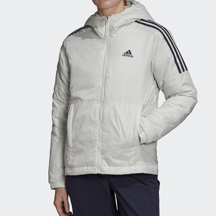 adidas Женские пуховики Белые С капюшоном Умеренные Другое GH4600
