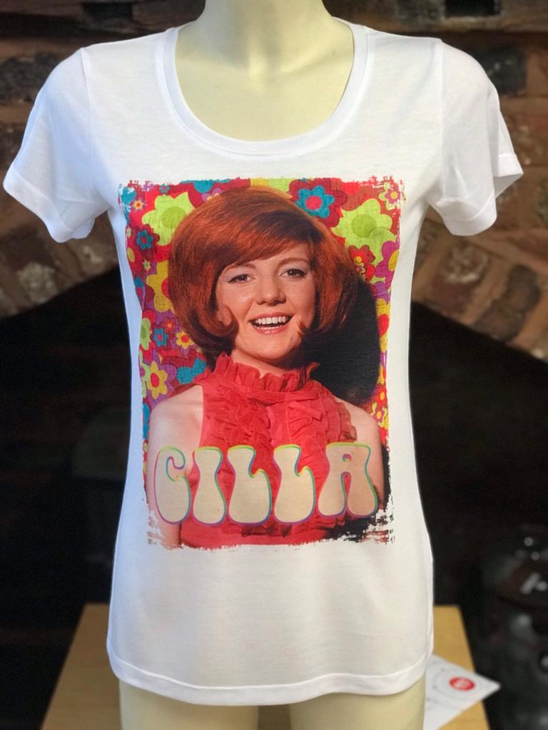 Cilla Black T Shirt - white. Retro 60's. mens & womens all sizes.