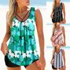 Women Sexy Large Size Floral Print Swimsuit Female Summer Two Piece Tankini Set Fashion Monokini Beachwear Bath Suit