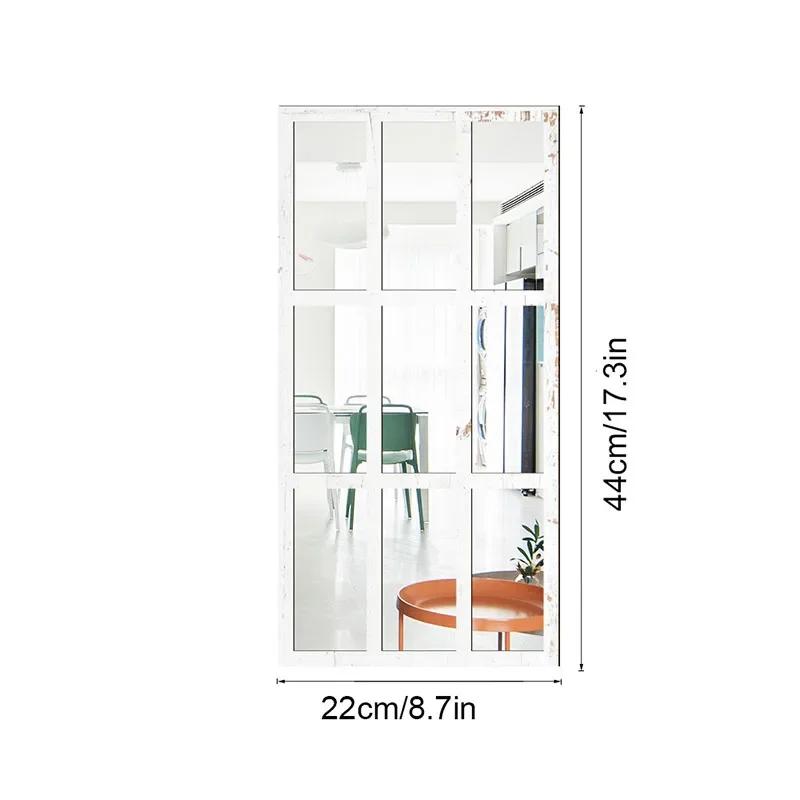 Imitation Window Arch Design Acrylic Mirror Wall Sticker Self-adhesive Decals Home Living Room Background Art Wall Decor Mirror