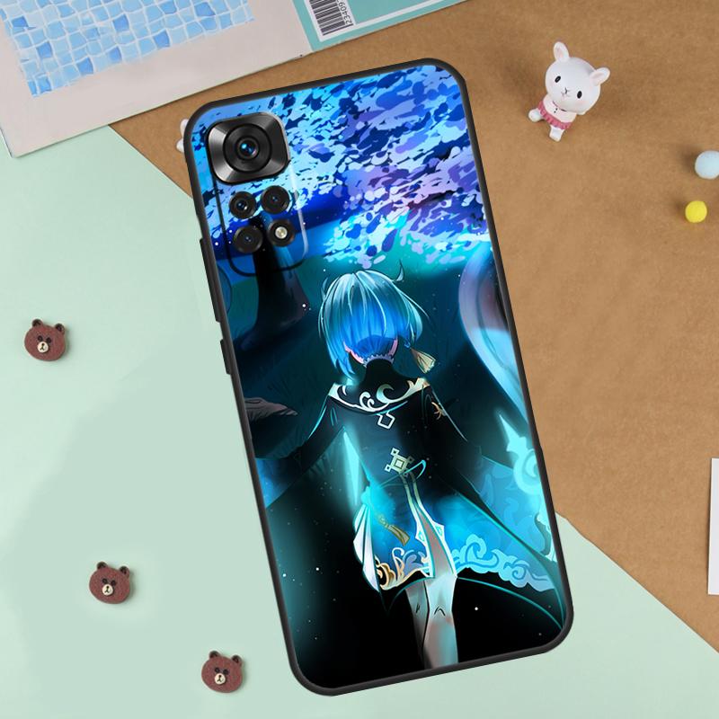 Чехол Genshin Impact Син Цю для Xiaomi Redmi Note 13 14 9 10 11 12 Pro 10S 11S 12S Чехол для Redmi 13C 10C 12C 14C