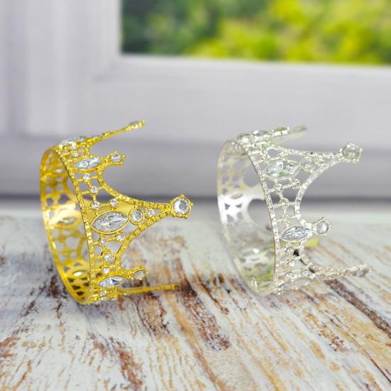 Корона для торта, искусственная хрустальная тиара, сверкающее украшение для торта, декор свадебного торта на день рождения, детский душ