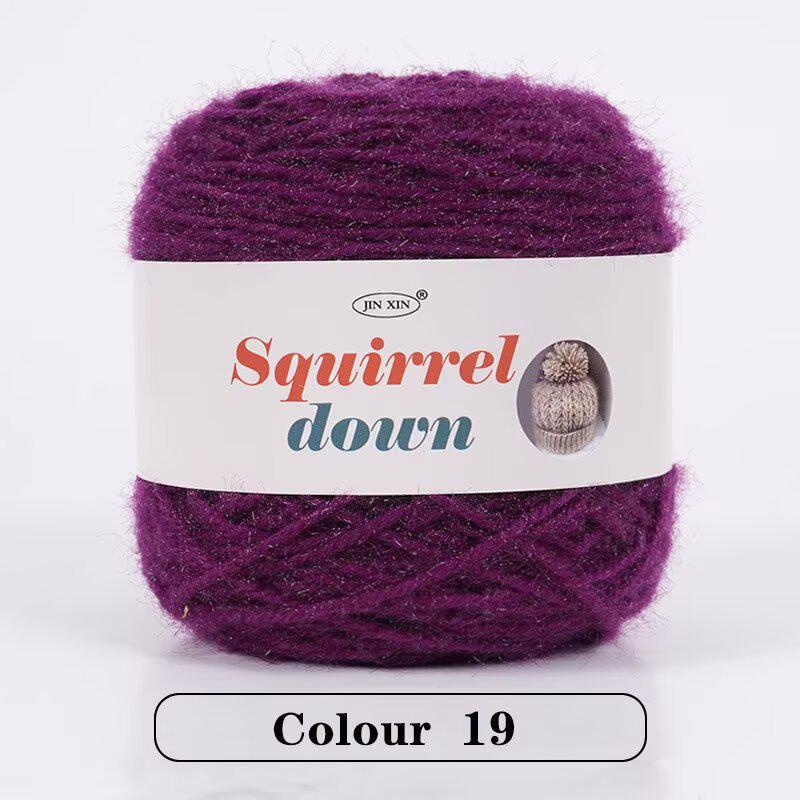 SquirrelWool 150 г Пледовое одеяло ручной вязки из меха белки с дизайном в виде букета роз