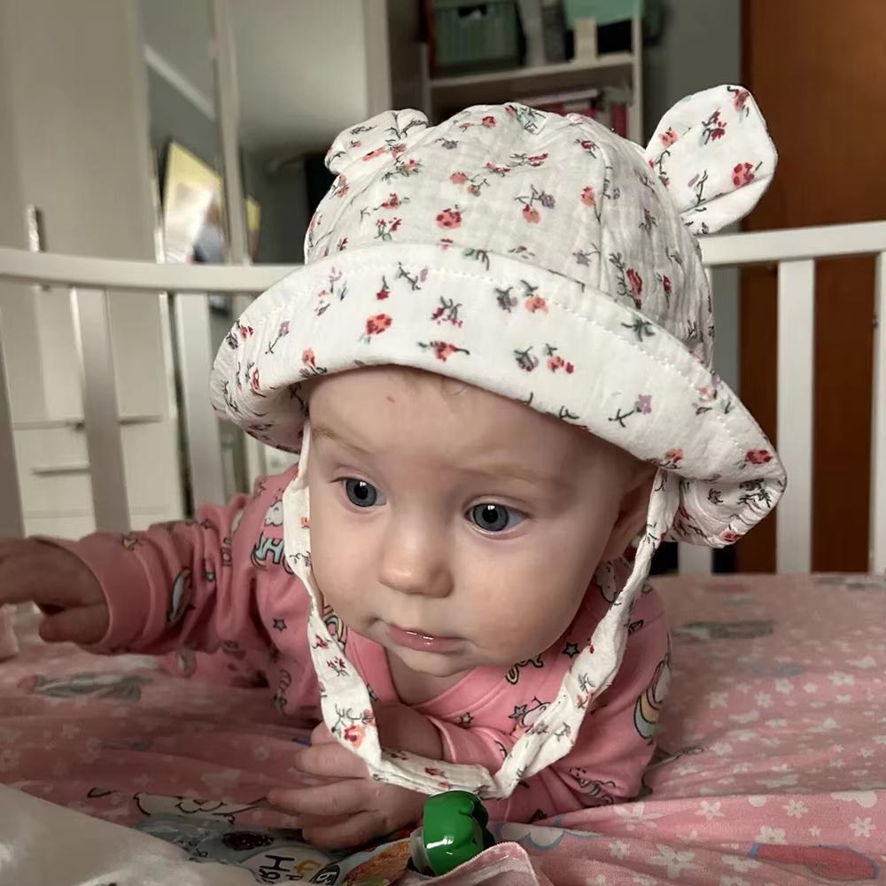 Newborn Boys Girls Bucket Hat Summer Kids Toddler Panama Cap 0 to 12 Months Soft Cotton Baby Sun Hat With Ears Cute Bunny