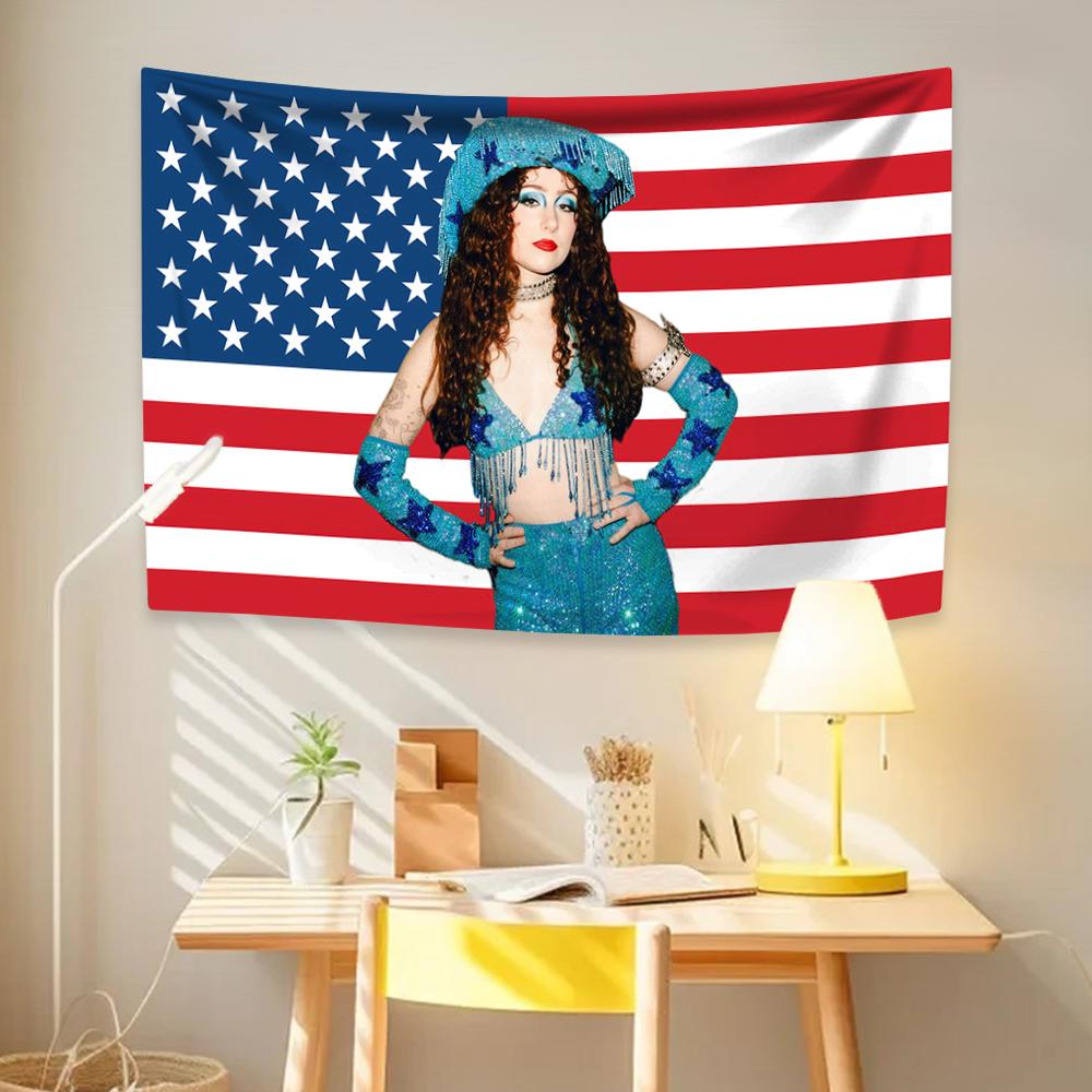 Гобелен Chappells Star Roan Розовый Американский флаг Девушка Настенный декор для комнат в общежитии колледжа Вечеринки для фанатов Концертный фон