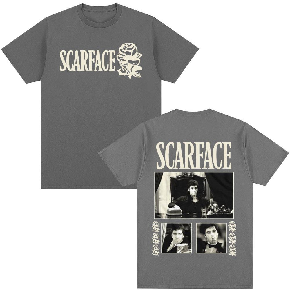 Scarface Print TShirt Tony Montana Alexander Pasiono Classical Gothic Style TShirt Unisexs Womens