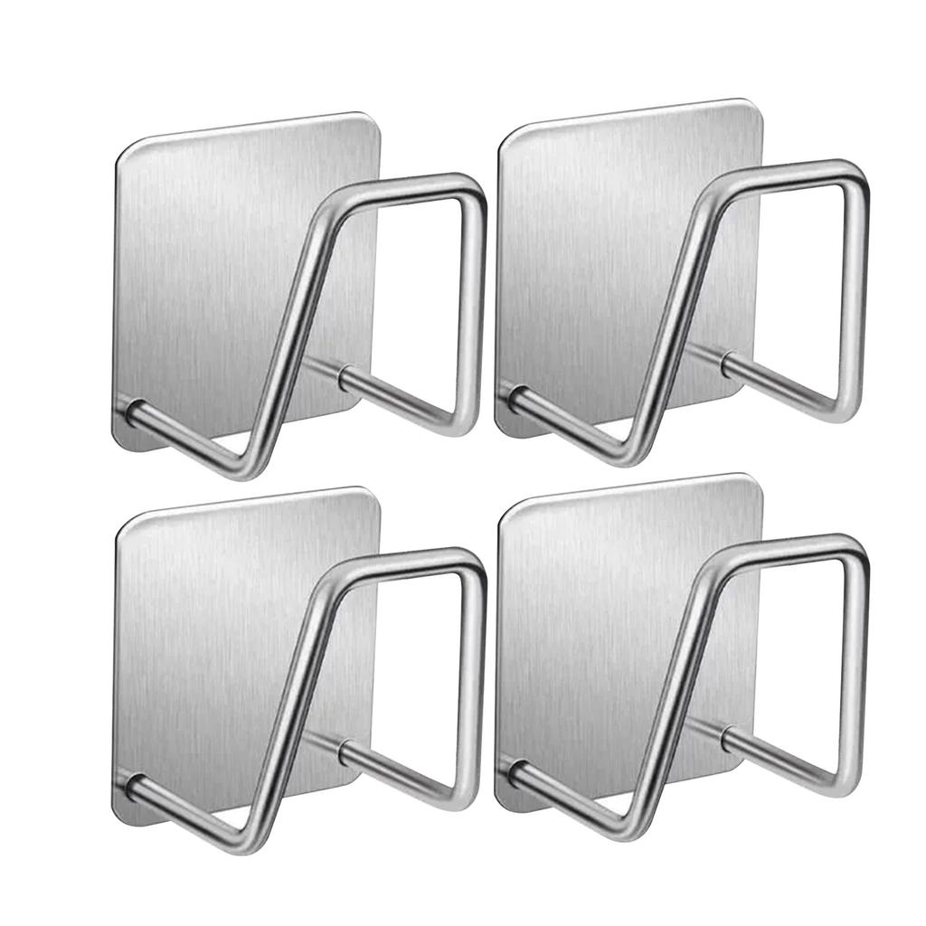 4pcs Stainless Steel Non Perforated Storage Rack
