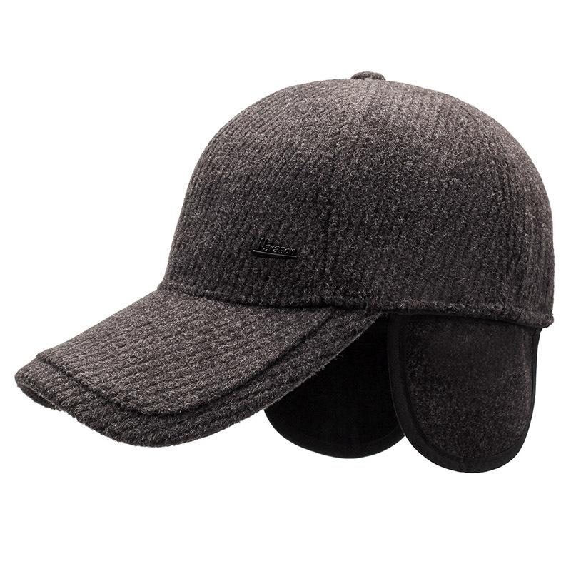 Осенне-зимняя теплая кепка для мужчин среднего возраста, уличное утепленное защитное ухо, бейсбольная кепка, плотная бархатная кепка