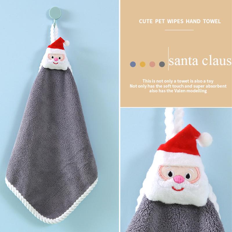 Полотенце для рук Рождественский декор Красный Санта Клаус Новогодний подарок Дом Ванная комната Полотенце для рук Ткань Мужчина Женщина CLE