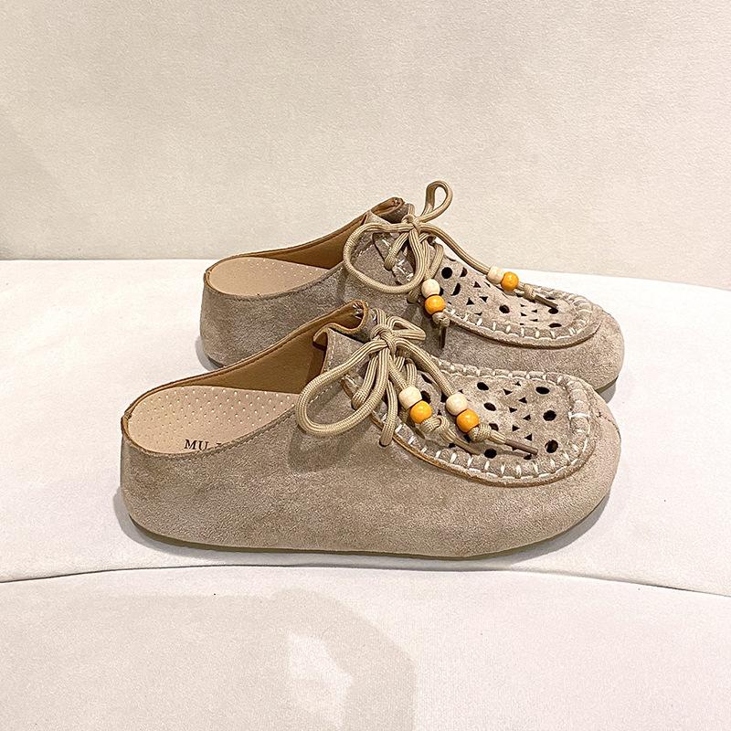 One Pedal and Half Drag Women's New Early Autumn Lazy Casual Fashion Versatile Single Shoes