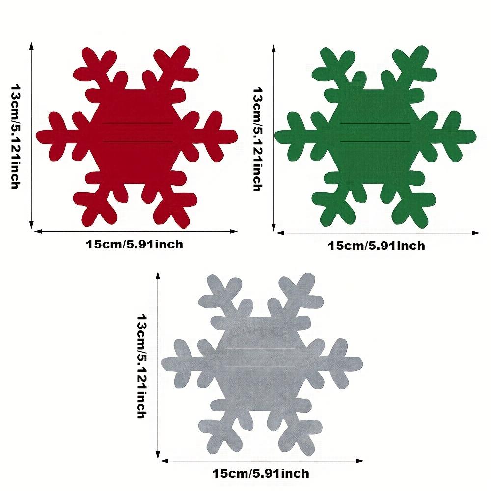 12 шт. фетровых снежинок для Рождества, Рождественские мешочки для столовых приборов, Рождественские держатели для столовых приборов, Идеально подходят для украшения вашего праздничного стола