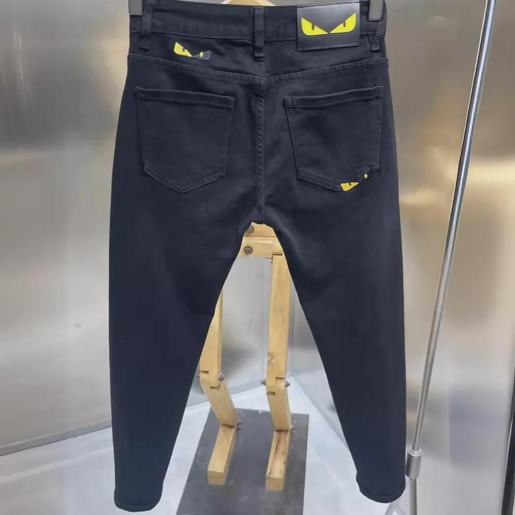 Мужские джинсы Retro Black Elastic Slim Fit - модный молодежный стиль