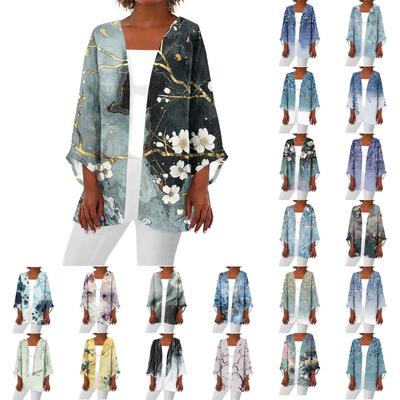 Женская повседневная модная легкая куртка средней длины с принтом, кардиган