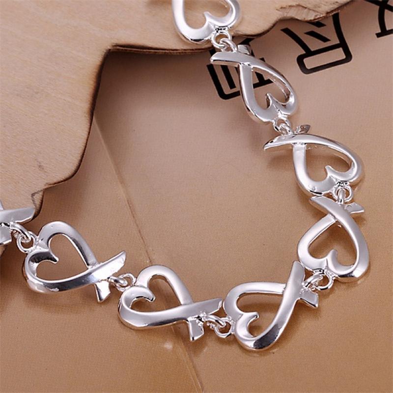 925 Sterling Silver Bracelet For The Wedding Lady Lovely Noble Beautiful Jewelry Fashion Beautiful Bracelet