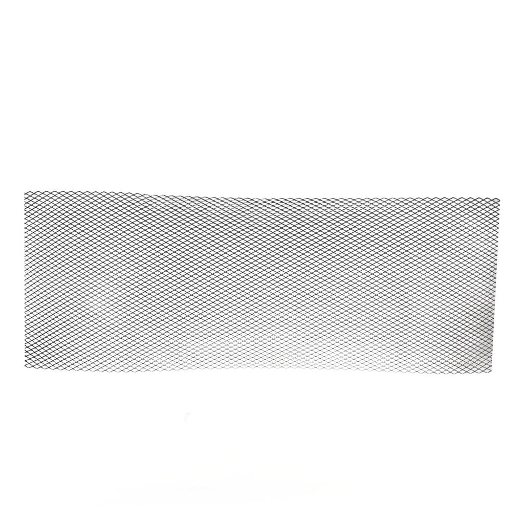 Car Front Center Grid Grille Rhombic Mesh Stable Structure Aluminum Universal Fit for Cars Black