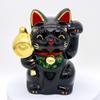 Craftsman House Seto Ware Good Luck Mallet Maneki-neko (Black)
