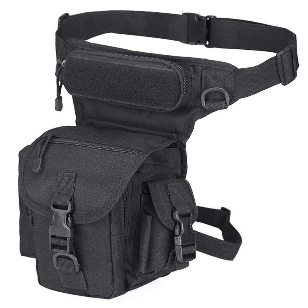 Azarxis Tactical Leg Military Drop Bag with Small Item Multifunctional Holster for Tactical Pouch, Storage, Airsoft, Outdoors, Men's (Black)