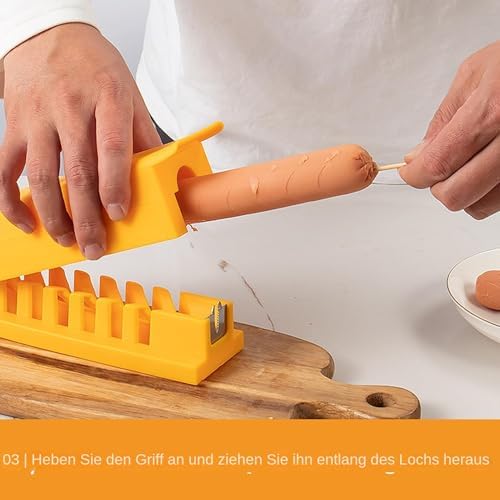 German Made Manual Sausage Slicer, Multi-Purpose Food Cutter for Hot Dogs, Bananas, Cucumbers, Kitchen & Indoor Grilling Picnic Essential