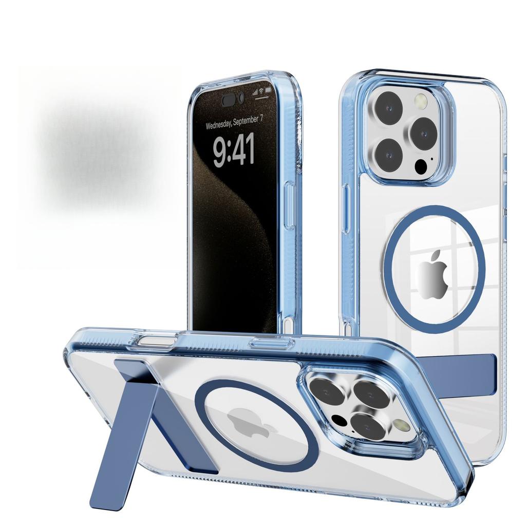 Подходит для iPhone16pro Цельный кронштейн Магнитная адсорбция Чехол для мобильного телефона Apple 15/14 Простой противоударный защитный чехол