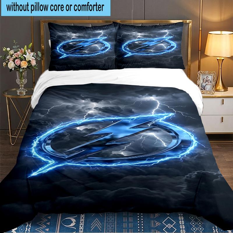 Bay Lightning Hockey 3PCS Bedding set,Ideal for 1pc Duvet Cover And 2pcs Pillowcases Perfect for Fan gift,Ideal for Bedroom, Dormitory