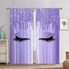 Popular Pink Eyelashes, Eyes 3D Digital Printing Bedroom Living Room Window Curtains 2 Panels