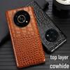 Genuine Leather Crocodile Belly Pattern Half-Cover Back Case for Honor X30 & X30i