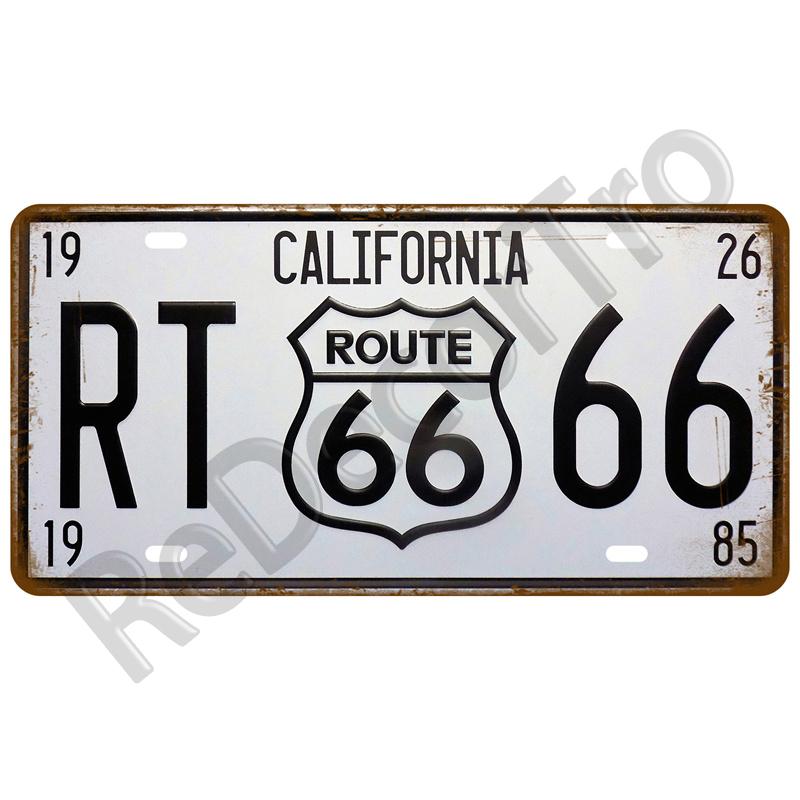Garage Car Retro Route 66 Tinplates Plate Metal Sign Posters On The Wall Tin Sign Vintage Poster Home Decor Art Room Decoration