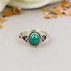 925 Sterling Silver Malachite Oval Shape Green Gemstone Ring For Women