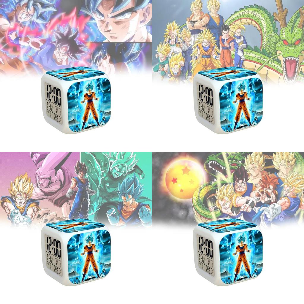 Светодиодный цифровой будильник Dragon Ball Z с меняющимся цветом для декора детской комнаты