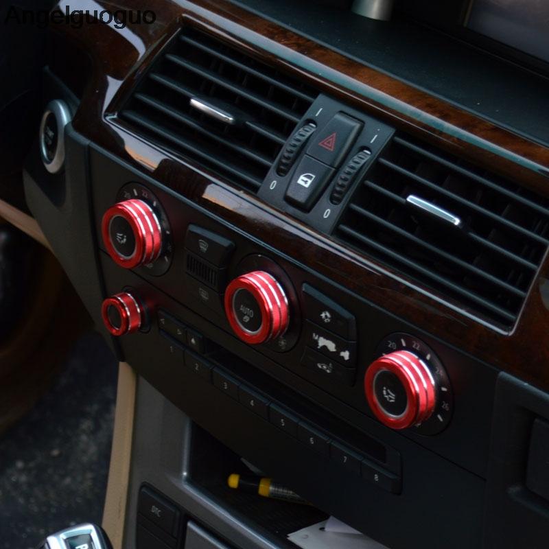 Автомобильная центральная консоль, ручка регулировки громкости, кнопка, кольцо, рамка, наклейка для BMW E60 E61