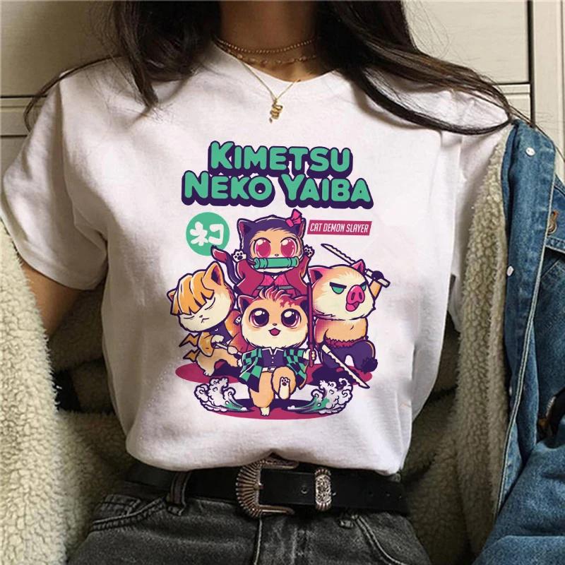 Футболка Demon Slayer Unisex Kimetsu No Yaiba Nezuko Футболка feUnisex Tanjirou Kamado Graphic Tee Shirt Японская аниме-футболка Unisexga