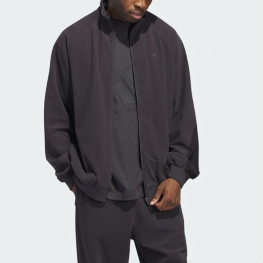 Adidas Коллекция 2024 Chapter 01 Однотонная спортивная куртка в баскетбольном стиле Верхняя одежда унисекс Угольно-черный IT2471