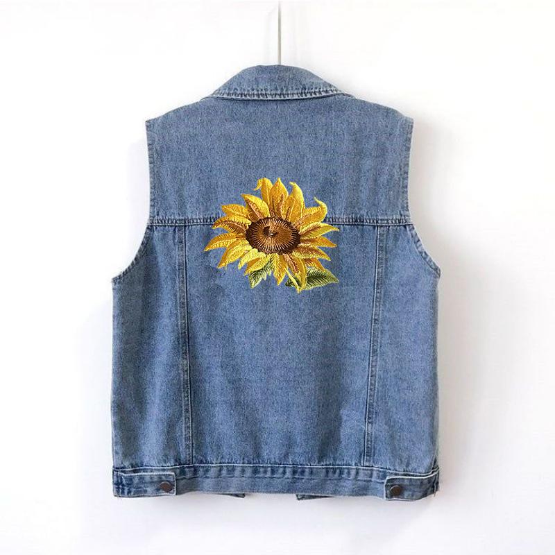 3 шт. нашивки с подсолнухом разных размеров, тканевые аппликации, сделай сам, пришивные, 3-цветная вышивка, для украшения одежды, шляп, джинсов, сумок