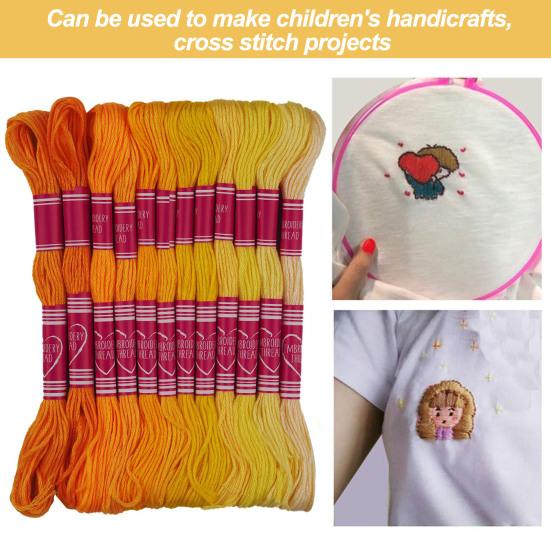 24 мотка нитки для вышивки крестом, красочные нитки для вышивания, нитки для рукоделия, вышивания, домашний швейный магазин