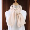 Women's 100% Pure Cashmere Warm Scarf Winter Solid Color Knitted Fashion Cross Rolled Edge Neck Protector Neckerchief