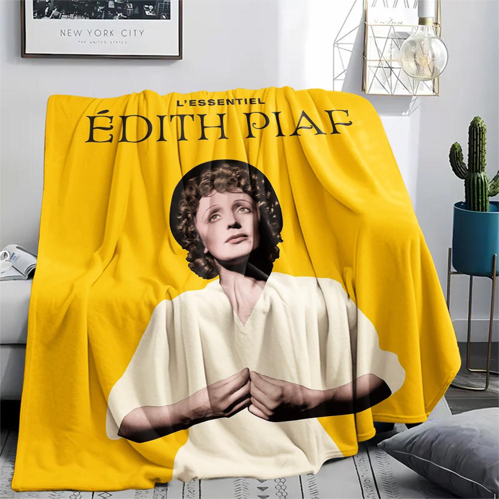 Édith Piaf pattern Flannel Blanket, High quality Comfortable for All Seasons, Home Decor, Warmth and Comfort, Perfect for Gifts.