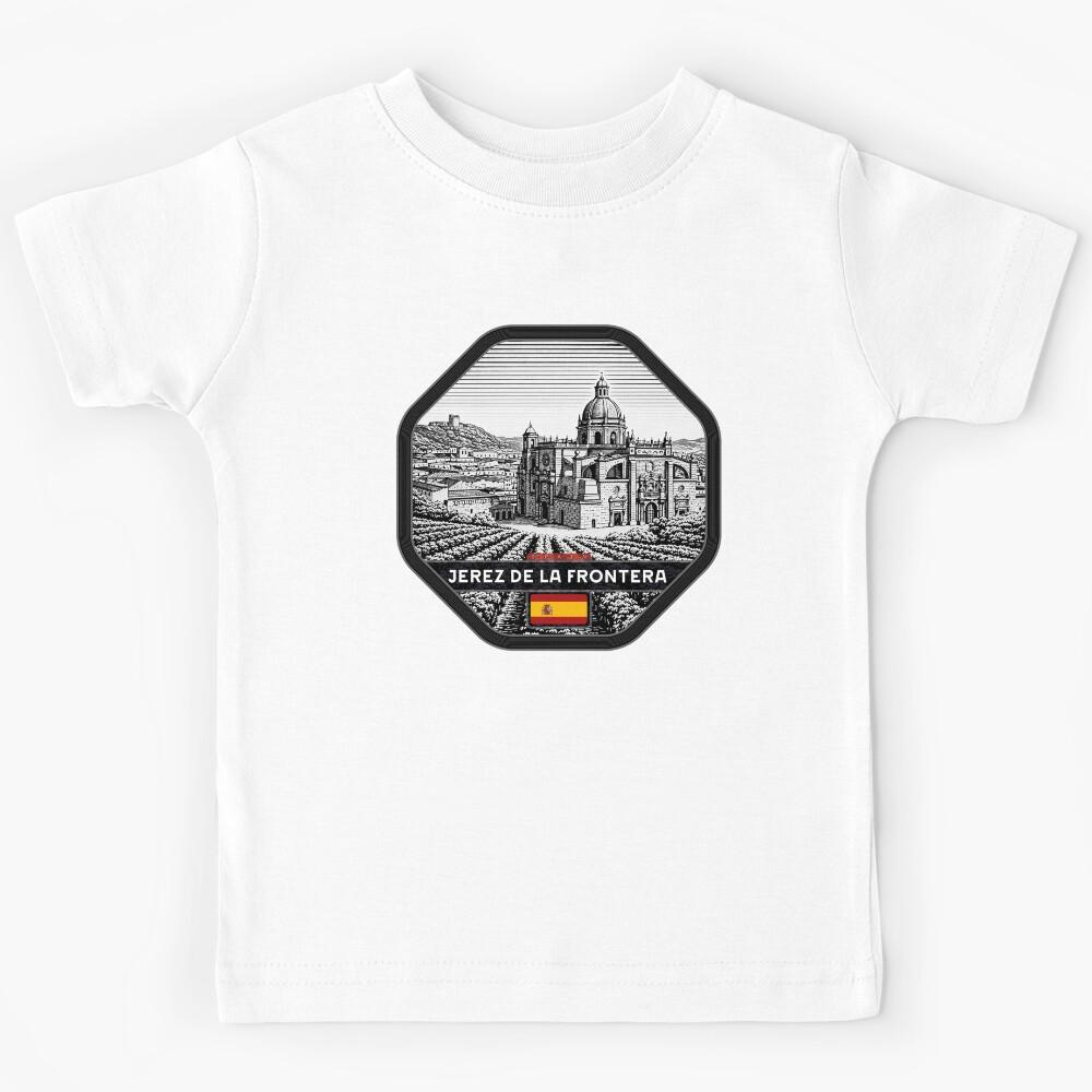Jerez de La Frontera Spain Linocut Style Kids T-Shirt