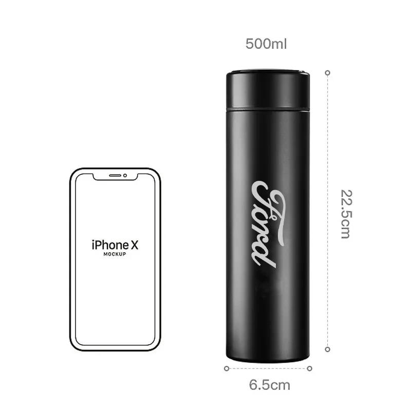 ZOZU8 For Ford Focus Fiesta Fusion Explorer Edge Kuga Mondeo Ecosport Ranger Car 500ml Intelligent Temperature Display Insulating Cup