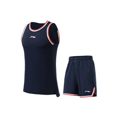 Li Ning Sports Баскетбольная серия Повседневный дышащий костюм для баскетбольных соревнований Мужская спортивная одежда Гуандун-синий AATR009-1