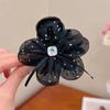 Large Summer Lace Edge Bow Claw Clip Hair Accessory for Women - Multi-Layer Feather Design