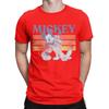 Summer New Men‘s T Shirts Mickey And Friends Mickey And Pluto Print Retro Cotton Fashion Short Sleeve O-neck Tees Casual Tops